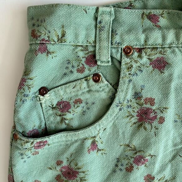 Vintage Michael G. Green Floral Cotton High Rise Shorts Size 11 - Picture 4 of 10